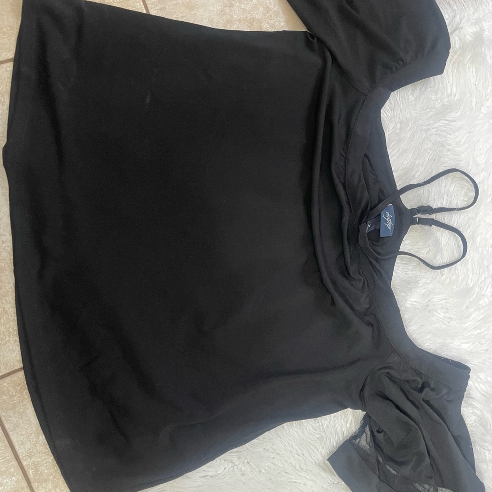 Daytrip Black Off-the-Shoulder Short Sleeve Blouse